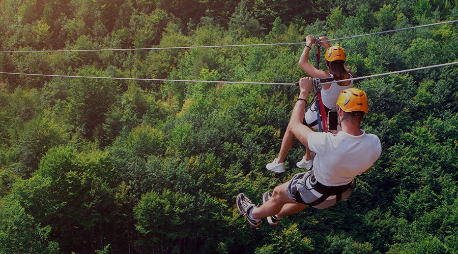 Ziplining and Rock Climbing